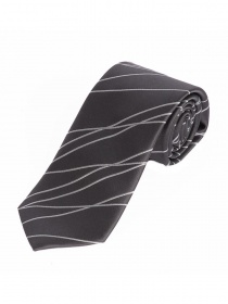 7 Cravatta a pieghe con motivo a onde grigio scuro