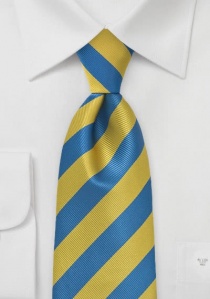 Cravatta a righe blu giallo oro