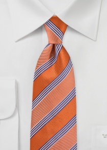 Cravatta XXL con disegno a righe (arancione)