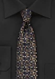 Cravatta a quadri stretti color sabbia
