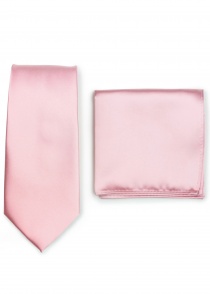 Cravatta con fazzoletto in rosé