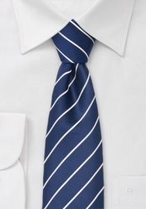 Cravatta Cordoba in microfibra blu/bianco stretto