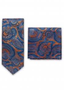 Set di cravatte in blu scuro e arancione