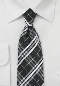 Cravatta quadri grigio bianco