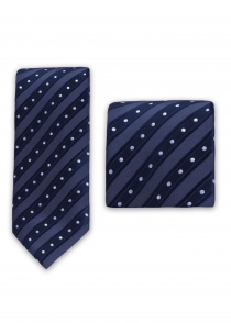 Set di cravatte a strisce e pois (navy)