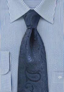 Cravatta elegante con motivo paisley in blu