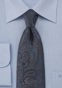 Cravatta con motivo paisley marrone scuro