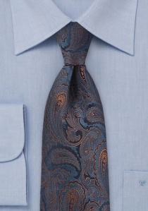 Herrenkrawatte Paisley marineblau