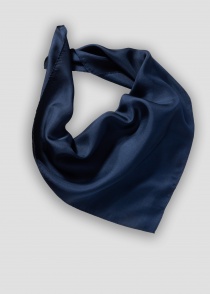 Sciarpa da donna in seta blu navy a tinta unita