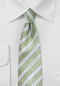 Cravatta Business Slim Stripe Dust Green White