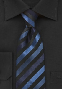 Cravatta clip righe blu nere