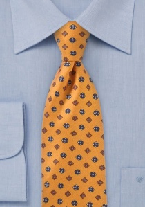 Cravatta fiori arancione seta