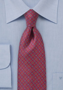 Cravatta seta italiana rosso rombi