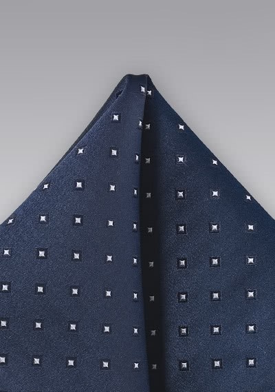 Einstecktuch klassisch gearbeitete Rauten-Pünktchen navyblau Einstecktuch klassisch gearbeitete Rauten-Pünktchen navyblau
