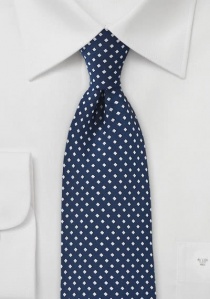 Cravatta pois blu marino