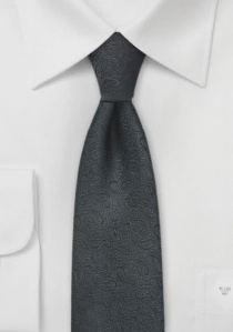 Cravatta stretta paisley nero