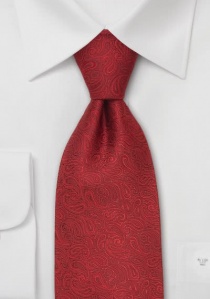 Cravatta clip rossa paisley