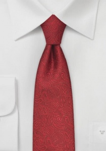 Cravatta stretta rossa paisley