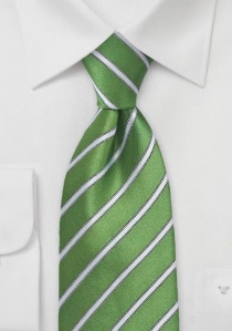 Cravatta a righe sottili verde veleno