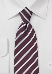 Cravatta righe bianco borderaux
