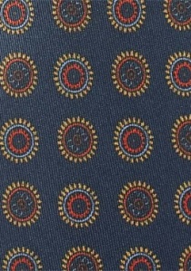 Krawatte traditionsreiches Emblem-Pattern dunkelblau