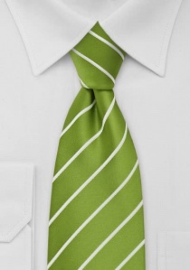 Lange Krawatte Streifen weiß apfelgrün
