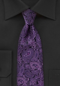 Cravatta paisley viola nero