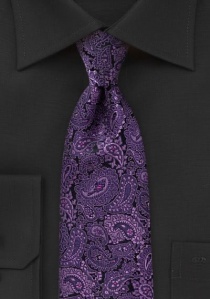 Perfekte Krawatte Paisley violett schwarz