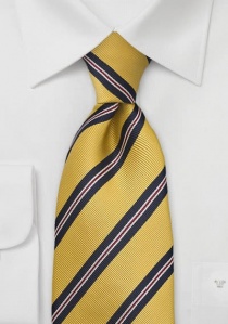 Cravatta tradizionale reggimentale XXL in giallo