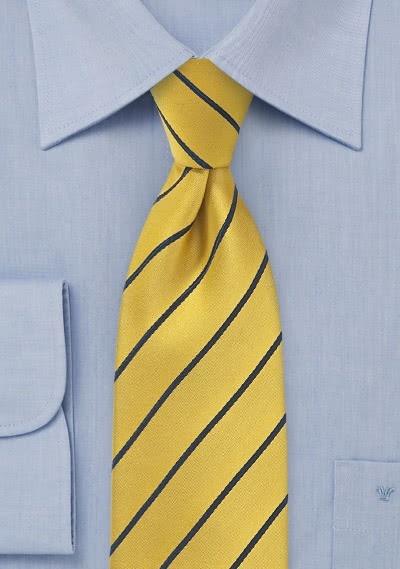 Krawatte Business-Linien gelb navy Krawatte Business-Linien gelb navy