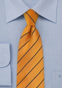 Cravatta arancione righe blu