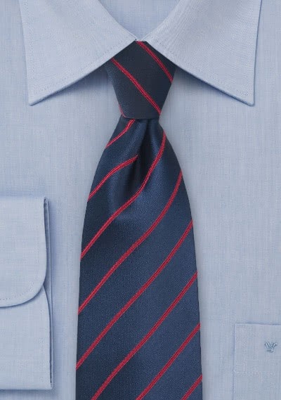 Krawatte Business-Linien navy rot Krawatte Business-Linien navy rot