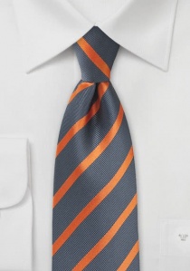 Cravatta righe arancioni grigio