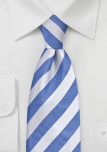 Cravatta a clip a righe in azzurro/bianco