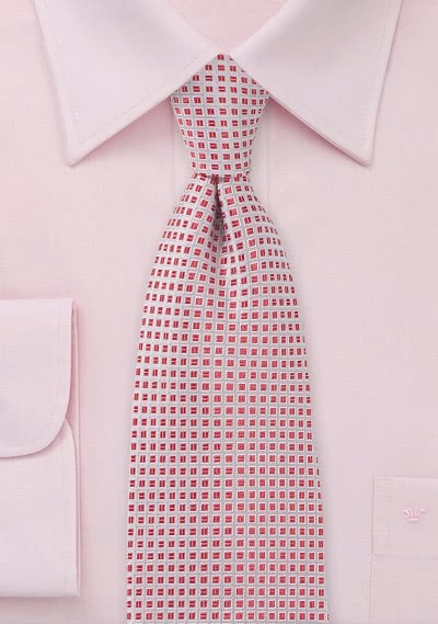 Cravatta rosso chiaro quadrettini