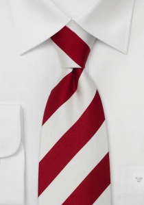 Cravatta a clip a righe larghe rosso/bianco