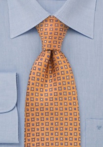 Cravatta XXL arancio rame fiori