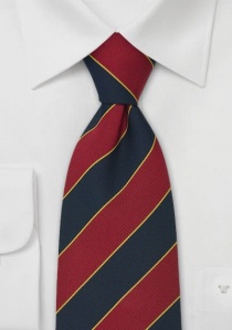 Cravatta Oxford con clip in blu notte, rosso e