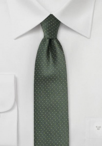 Krawatte schmal geformt Punkt-Dekor dunkelgrün