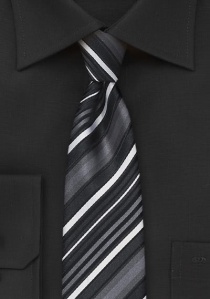 Cravatta a righe sottili notte nero grigio medio