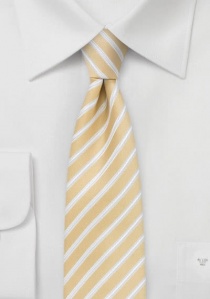 Cravatta a righe strette e sagomate oro giallo