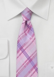 Cravatta stretta con motivo a righe rosa e viola