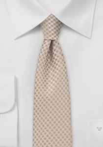 Cravatta sottile a rete superficie color sabbia