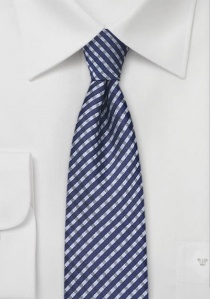 Linea di cravatte strette a quadri blu reale