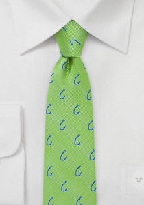 Cravatta da uomo con amo da pesca verde