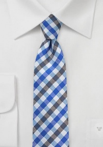 Cravatta quadri blu marrone