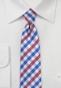 Cravatta quadri blu rosso