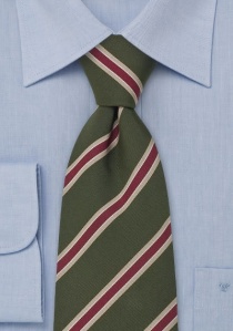 Cravatta verde muschio oro rosso