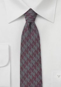 Cravatta di lana bordeaux grigio scuro