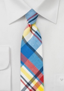 Cravatta business in cotone con motivo Glencheck